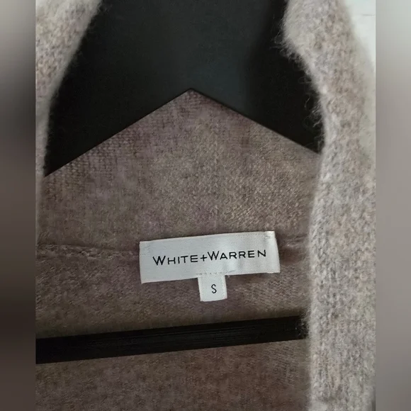 White + Warren Essential Cashmere Mini Trapeze Cardigan Sweater Gray Hea… - Picture 4 of 7
